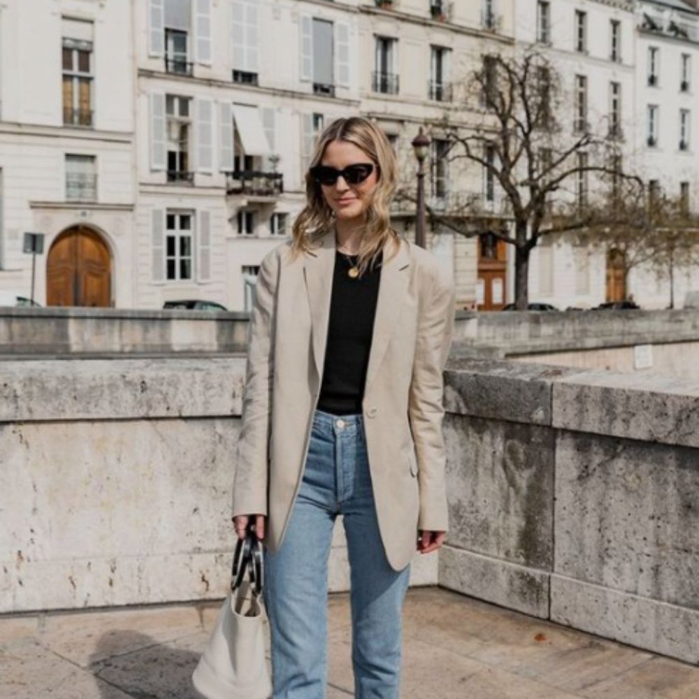 Vintage Linen Tan Blazer